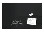 SIGEL Glas-Whiteboard Artverum, Ecken gefasert/poliert, magnetisch, inkl. 2 x Neodym-Magnete, B 1000 x T 15 x H 650 mm, ESG, schwarz