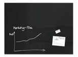 SIGEL Glas-Whiteboard Artverum, Ecken gefasert/poliert, magnetisch, inkl. 3 x Neodym-Magnete, B 1200 x T 18 x H 900 mm, ESG, schwarz