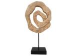 Ambia Home Skulptur, Natur, Holz, Metall, Mangoholz, massiv, Uni, 24.5x52x9 cm, Handmade in India, Kunsthandwerk, zum Stellen, handgemacht, Dekoration, Skulpturen & Dekoobjekte, Skulpturen