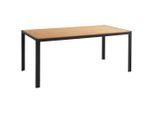 Ambia Garden Gartentisch, Anthrazit, Natur, Metall, Kunststoff, rechteckig, eckig, 90x75x180 cm, wetterfest, Gartenmöbel, Gartentische, Gartentische