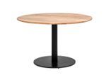 Livetastic Esstisch, Schwarz, Akazie, Holz, Metall, Akazie, vollmassiv, rund, Säule, Bodenplatte, 130x76x130 cm, Esszimmer, Tische, Esstische, Esstische rund