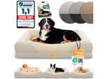 ELONEO Orthopädisches Hundebett, Creme - Größe XL