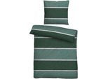 Bettwäsche BIBERNA "Jonas", dunkelgrün, B/L: 135cm x 200cm, 1 Stk., 1 Stk., Flanell, B/L: 80cm x 80cm, 2 Stk., Flanell, Obermaterial: 100% Baumwolle, Bettwäsche, Bettwäsche, kuschelig warm, weich, pflegeleicht, 100% Baumwolle, made in Germany