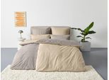 Wendebettwäsche BRUNO BANANI "Merlin in Gr. 135x200 oder 155x220 cm", beige (beige, grau), B/L: 135cm x 200cm, 1 Stk., 1 Stk., Linon, B/L: 80cm x 40cm, 2 Stk., Linon, Obermaterial: 100% Baumwolle, Bettwäsche, Wendebettwäsche, Baumwollbettwäsche, Leinen-Look in Melange-Optik