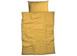 Bettwäsche CASATEX "Uni", gelb (curry), B/L: 240cm x 220cm, 1 Stk., 2 Stk., Satin, B/L: 80cm x 80cm & 80cm x 80cm, 3 Stk., Satin, Obermaterial: 100% Baumwolle, Bettwäsche, Bettwäsche, Uni Design, Reißverschluss, tolle Farben