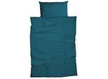 Bettwäsche CASATEX "Uni", blau (petrol), B/L: 200cm x 220cm, 1 Stk., 2 Stk., Satin, B/L: 80cm x 80cm & 80cm x 80cm, 3 Stk., Satin, Obermaterial: 100% Baumwolle, Bettwäsche, Bettwäsche, Uni Design, Reißverschluss, tolle Farben