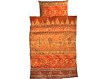Bettwäsche CASATEX "Indi", orange (terra), B/L: 200cm x 220cm, 1 Stk., 2 Stk., Satin, B/L: 80cm x 80cm & 80cm x 80cm, 3 Stk., Satin, Obermaterial: 100% Baumwolle, Bettwäsche, Bettwäsche, romantisch, orientalisch, weich und gemütlich