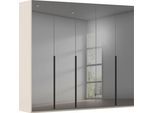 Drehtürenschrank RAUCH "Kleiderschrank Schrank Garderobe Wäscheschrank BESTSELLER MONTCLAR", beige (beige (champagner), grauspiegel, griffe schwarz), B:251cm H:223cm T:60cm, Holzwerkstoff, Schränke, Drehtürenschrank, Front in Glas/Hochglanz/Dekor/Grauspiegel in 5 Breiten MADE IN GERMANY