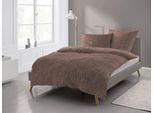 Bettwäsche IRISETTE "Mink 8835", braun (schoko), B/L: 200cm x 200cm, 1 Stk., 2 Stk., Biber, B/L: 80cm x 80cm, 3 Stk., Biber, Obermaterial: 100% Baumwolle, Bettwäsche, Bettwäsche, einzigartige kuschelig weiche Winterbettwäsche