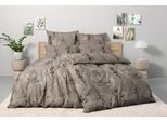 Bettwäsche BIERBAUM "Hellena", taupe, B/L: 135cm x 200cm, 1 Stk., 1 Stk., Renforcé, B/L: 40cm x 80cm, 2 Stk., Renforcé, Obermaterial: 100% Baumwolle, Bettwäsche, Bettwäsche, in Gr. 135x200 oder 155x220 cm, 100% Baumwolle, Gräser