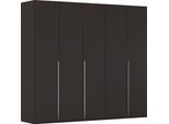 Drehtürenschrank RAUCH "Kleiderschrank Schrank Garderobe Wäscheschrank BESTSELLER MONTCLAR", schwarz (schwarz, griffe chrom), B:251cm H:223cm T:60cm, Holzwerkstoff, Schränke, Drehtürenschrank, Front in Glas/Hochglanz/Dekor/Grauspiegel in 5 Breiten MADE IN GERMANY