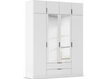 Kleiderschrank RAUCH "Drehtürenschrank Schrank Garderobe Ankleide Schlafzimmer LAGOA", alpinweiß, B:181cm H:235cm T:54cm, Holzwerkstoff, Schränke, Kleiderschrank, geräumige Schubladen, 3 Breiten, optional mit Aufsatz MADE IN GERMANY