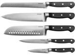 Messer-Set HANSEATIC "hanseatic PREMIUM, 5-teilig", schwarz, Edelstahl, Kochmesser-Sets, Messer-Set, mit schwarzen Griffen, mit Nieten