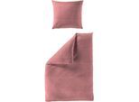 Bettwäsche BIERBAUM "Chic Uni", rosa (rose), B/L: 240cm x 220cm, 1 Stk., 2 Stk., Seersucker, B/L: 80cm x 80cm & 80cm x 80cm, 3 Stk., Seersucker, Obermaterial: 100% Baumwolle, Bettwäsche, Bettwäsche, Schickes Unidesign: Modern und elegant für jedes Schlafzimmer