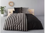 Wendebettwäsche OTTO HOME "Greta", grau (anthrazit, schwarz), B/L: 135cm x 200cm, 1 Stk., 1 Stk., Mako-Satin, B/L: 80cm x 80cm, 2 Stk., Mako-Satin, Obermaterial: 100% Baumwolle, Bettwäsche, Wendebettwäsche, Bettwäsche mit Streifen in verschiedenen Qualitäten, ab 135x200 cm