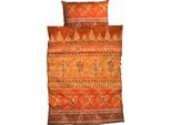Bettwäsche CASATEX "Indi", orange (terra), B/L: 200cm x 200cm, 1 Stk., 2 Stk., Satin, B/L: 40cm x 80cm & 40cm x 80cm, 3 Stk., Satin, Obermaterial: 100% Baumwolle, Bettwäsche, Bettwäsche, romantisch, orientalisch, weich und gemütlich