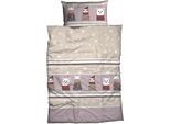 Bettwäsche CASATEX "Nisa", rosa (beige, ashrose), B/L: 135cm x 200cm, 1 Stk., 1 Stk., Biber, B/L: 80cm x 80cm, 2 Stk., Biber, Obermaterial: 100% Baumwolle, Bettwäsche, Bettwäsche, lustiges, niedliches, fröhliches Design