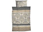 Bettwäsche CASATEX "Verena", beige (beige, anthrazit), B/L: 155cm x 220cm, 1 Stk., 1 Stk., Biber, B/L: 80cm x 80cm, 2 Stk., Biber, Obermaterial: 100% Baumwolle, Bettwäsche, Bettwäsche, elegant und trendig