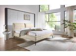 Polsterbett MEISE.MÖBEL "Infinity erhältlich in verschiedenen Farben und Breiten", beige (sand), H:110cm L:223cm, Betten, Polsterbett, mit schwarzen Metallfüßen