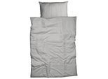 Bettwäsche CASATEX "Uni", silber (silber, grau), B/L: 240cm x 220cm, 1 Stk., 2 Stk., Satin, B/L: 80cm x 80cm & 80cm x 80cm, 3 Stk., Satin, Obermaterial: 100% Baumwolle, Bettwäsche, Bettwäsche, Uni Design, Reißverschluss, tolle Farben