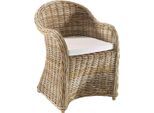 Sessel LOCKER "Boston", grau, B:58cm H:90cm T:58cm, Sessel, Sessel, Rattan