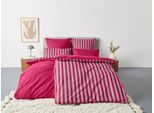 Wendebettwäsche OTTO HOME "Greta", lila (beere), B/L: 135cm x 200cm, 1 Stk., 1 Stk., Renforcé, B/L: 80cm x 40cm, 2 Stk., Renforcé, Obermaterial: 100% Baumwolle, Bettwäsche, Wendebettwäsche, Bettwäsche mit Streifen in verschiedenen Qualitäten, ab 135x200 cm