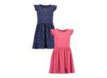 Jerseykleid BLUE SEVEN, Mädchen, Gr. 122, N-Gr, multipack 1, Jersey, Obermaterial: 100% Baumwolle, bedruckt, Basic knieumspielend, Rundhals, Flügelärmel, Kleider Jerseykleid