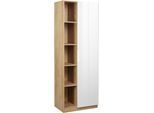 Aktenschrank OTTO HOME "Lund", weiß (eichefarben, weiß hochglanz), B:64,5cm H:180cm T:38cm, FSC-zertifizierter Holzwerkstoff, Schränke, Aktenschrank, mit Griffmulde & Hochglanzfront, 10 Fächer, Höhe 180 cm