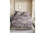 Bettwäsche IRISETTE "Zobel-HK 8558", lila (mauve), B/L: 140cm x 200cm, 1 Stk., 1 Stk., Biber, B/L: 90cm x 70cm, 2 Stk., Biber, Obermaterial: 100% Baumwolle, Bettwäsche, Bettwäsche, samtig weich