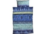Bettwäsche CASATEX "Indi", blau (waterblau), B/L: 135cm x 200cm, 1 Stk., 1 Stk., Satin, B/L: 40cm x 80cm, 2 Stk., Satin, Obermaterial: 100% Baumwolle, Bettwäsche, Bettwäsche, romantisch, orientalisch, weich und gemütlich