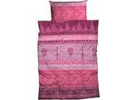 Bettwäsche CASATEX "Indi", lila (winterberry), B/L: 155cm x 220cm, 1 Stk., 1 Stk., Biber, B/L: 80cm x 80cm, 2 Stk., Biber, Obermaterial: 100% Baumwolle, Bettwäsche, Bettwäsche, romantisch, orientalisch, weich und gemütlich