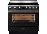 SMEG Induktions-Standherd "CPF9IPAN", Energieeffizienz: A+, grau (anthrazit), Herdsets, Induktions-Standherd