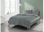 Bettwäsche IRISETTE "Mink 8835", grün, B/L: 135cm x 200cm, 1 Stk., 1 Stk., Biber, B/L: 80cm x 80cm, 2 Stk., Biber, Obermaterial: 100% Baumwolle, Bettwäsche, Bettwäsche, einzigartige kuschelig weiche Winterbettwäsche