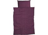 Bettwäsche CASATEX "Eger", lila (beere), B/L: 135cm x 200cm, 1 Stk., 1 Stk., Biber, B/L: 80cm x 80cm, 2 Stk., Biber, Obermaterial: 100% Baumwolle, Bettwäsche, Bettwäsche, kuschelig und flauschig, optisch wie ein grob gestrickter Pullover