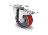 CASCOO Lenkrolle mit Totalfeststeller ø 125 mm Serie N2U6 Rollenlager (TBP35W0125N2U6R1W)