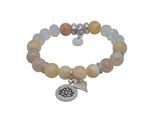Armband STEUER "Metall glanz Achat gelb", beige (champagner), Armbänder, Damen, 19cm, Metall, glänzend, Armband