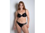 Halbschalen-BH PASSIONATA "MISS JOY", Damen, Gr. 70, Cup B, schwarz, Obermaterial: 76% Polyamid, 24% Elasthan, BHs, mit Multiway-Trägern, Mikrofaser, Schmetterlingsmotiv vorn