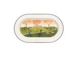 Servierplatte VILLEROY & BOCH "Platte oval Design Naif 34 x 24 cm bunt", bunt, Porzellan, Servierplatten, Servierplatte