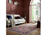 Teppich FLAIR RUGS "Windsor", rot, B:80cm H:4mm L:150cm, Kunstfaser, Teppiche, Teppich, Waschbarer Teppich