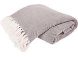 Tagesdecke PRIMERA "Fransen", grau (taupe, weiß), B:280cm L:250cm, Baumwolle, Tagesdecken, mit stylischem Fransenrand und Fischgrat-Muster