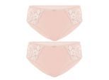 Slip SUSA "2er Pack Damen Slip Latina", Damen, Gr. 42, beige (beige beige), Obermaterial: 78% Polyamid PA. 16% Elasthan EL. 6% Baumwolle CO., Unterhosen Slip