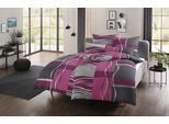 Bettwäsche OTTO HOME "Kelian", lila (beere, grau), B/L: 155cm x 220cm, 1 Stk., 1 Stk., Linon, B/L: 80cm x 80cm, 2 Stk., Linon, Obermaterial: 100% Baumwolle, Bettwäsche, Bettwäsche, in verschiedenen Qualitäten, gemusterte Bettwäsche