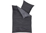 Bettwäsche KAEPPEL Gr. 3, grau (grau, anthrazit), B/L: 155cm x 220cm, Mako-Satin, B/L: 80cm x 80cm, 2 Stk., Mako-Satin, 100% Baumwolle, Bettwäsche, Bettwäsche