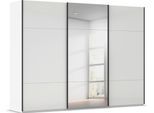 Schwebetürenschrank RAUCH "Kleiderschrank Schrank Garderobe Schlafzimmerschrank CONTIDO", weiß (alpinweiß, glas kristallweiß), B:301cm H:223cm T:68cm, Holzwerkstoff, Schränke, Schwebetürenschrank, aus hochwertigem Material in 6 Breiten 2 Griff-Farben MADE IN GERMANY