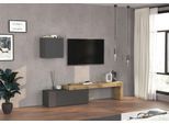TV-Wand OTTO HOME "Chronos TV-Set, Wohnwand – Elemente frei platzierbar, Made in Italy", grau (anthrazit, eiche wotan), B:240cm H:190cm T:40cm, Kastenmöbel-Sets, TV-Wand, Lowboard Breite 240 cm, Hängeschrank Breite 50 cm, Made in Italy