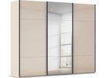 Schwebetürenschrank RAUCH "Kleiderschrank Schrank Garderobe Schlafzimmerschrank CONTIDO", beige (beige, glas beige (champagner)), B:271cm H:223cm T:68cm, Holzwerkstoff, Schränke, Schwebetürenschrank, aus hochwertigem Material in 6 Breiten 2 Griff-Farben MADE IN GERMANY
