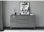 Sideboard "Reno", anthrazit matt lack, glas anthrazit glanz, B:182cm H:106cm T:42cm, Glas, Holzwerkstoff, SET ONE BY MUSTERRING, Sideboards, Sideboard, Mit Vierkantfuß in diversen Farben, 106 cm Höhe & Farbauswahl