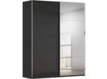 Schwebetürenschrank RAUCH "Kleiderschrank Schrank Garderobe Schlafzimmerschrank CONTIDO", schwarz (schwarz, glas schwarz), B:181cm H:223cm T:68cm, Holzwerkstoff, Schränke, Schwebetürenschrank, aus hochwertigem Material in 6 Breiten 2 Griff-Farben MADE IN GERMANY