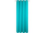 Vorhang WIRTH "Trondheim B", blau (türkis), B:132cm H:295cm, Chenille, Polyacryl, Gardinen, Vorhang