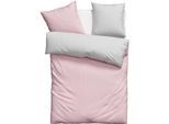 Bettwäsche OTTO HOME "Desner2", rosa (rosa, silber), B/L: 155cm x 220cm, 1 Stk., 1 Stk., Microfaser, B/L: 80cm x 80cm, 2, Microfaser, Obermaterial: 100% Polyester, Bettwäsche, Bettwäsche, Premium Qualität, sehr weich, uni, ab 135x200 cm